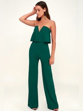Lulu's Sleeveless Emerald Green Jumpsuit